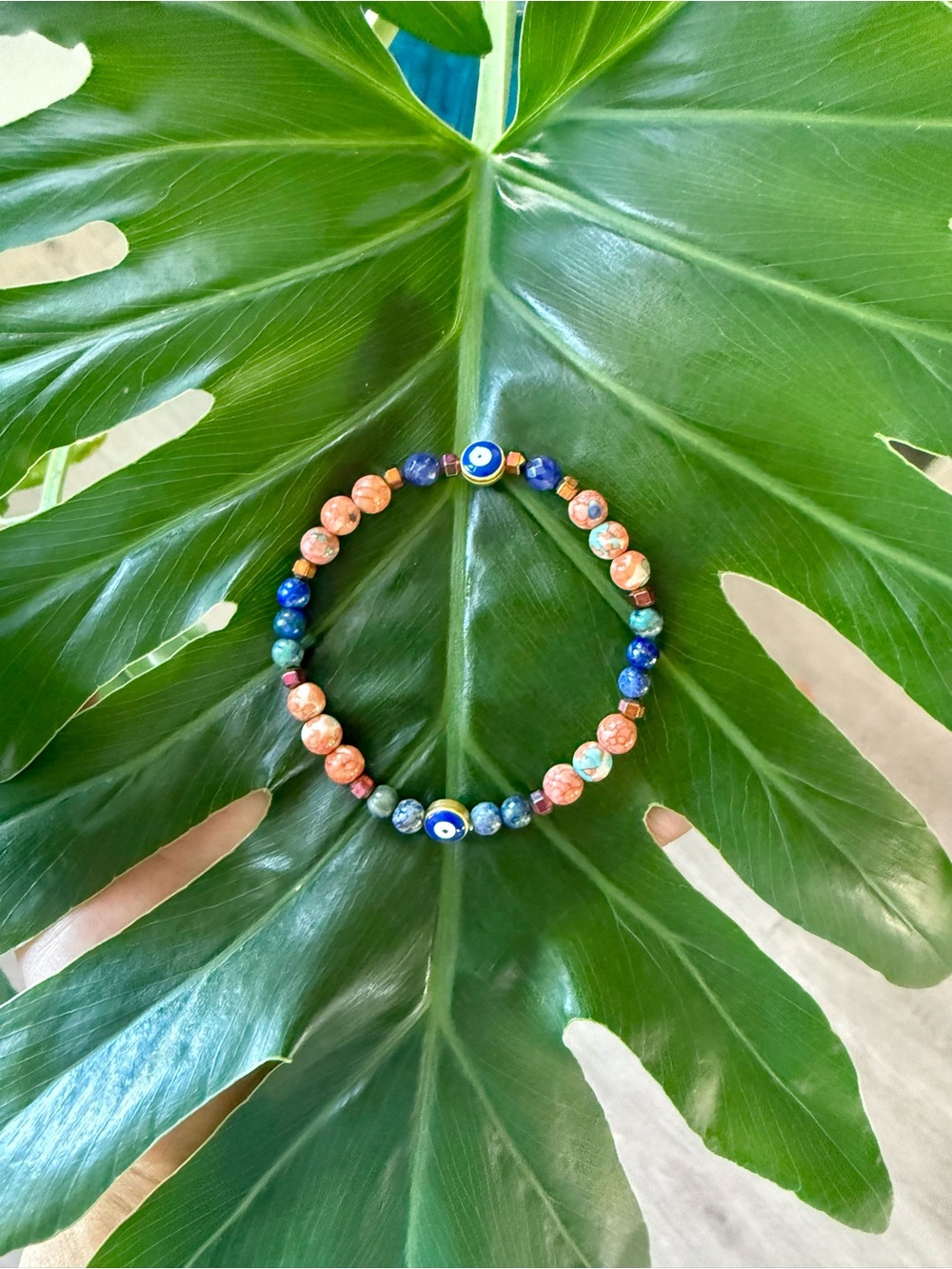 Hematite, Jasper, Sodalite, Azurite bracelet (one) - Picture 2 of 5